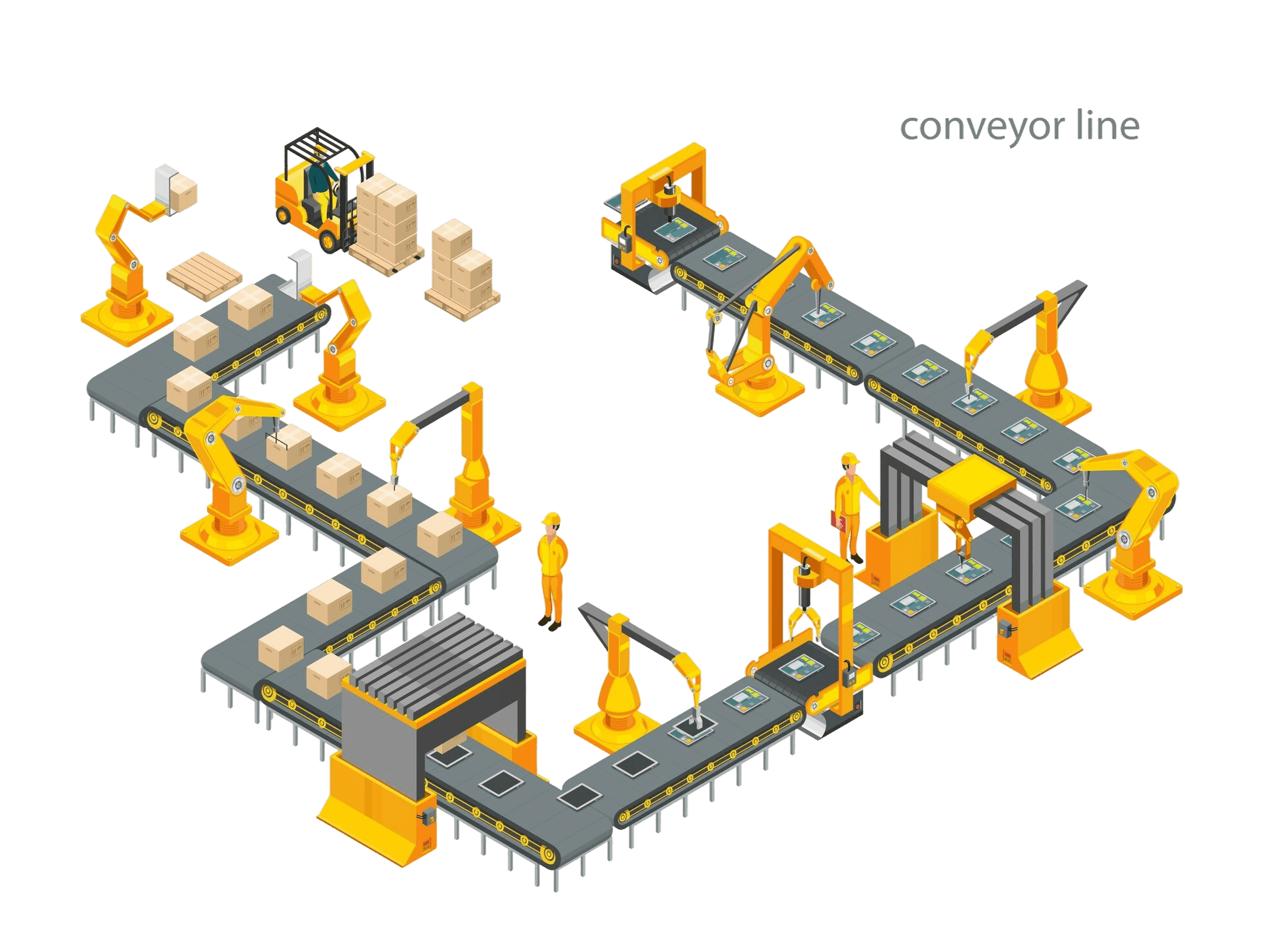 Automatic factory system illustration